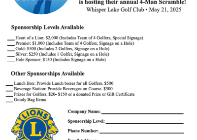 Golf Sponsor Form